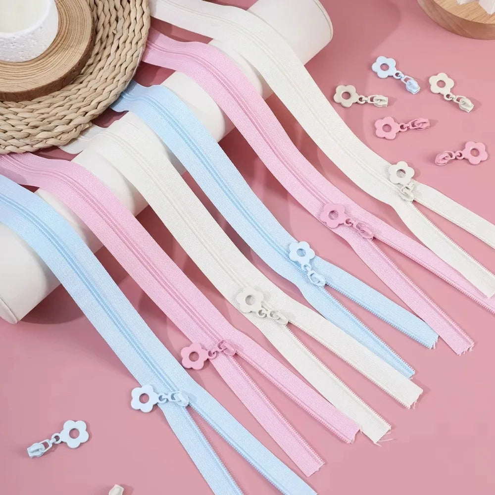 Nylon Zipper Set with Floral Pulls – 2M DIY Repair Kit 5 Heads