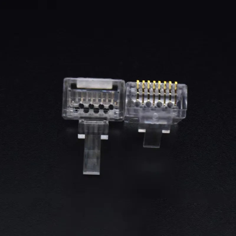 50/100pcs RJ45 Gold-Plated Connectors Cat5 Cat6 Cat6e 1000Mbps Network Connector Plug Nixie
