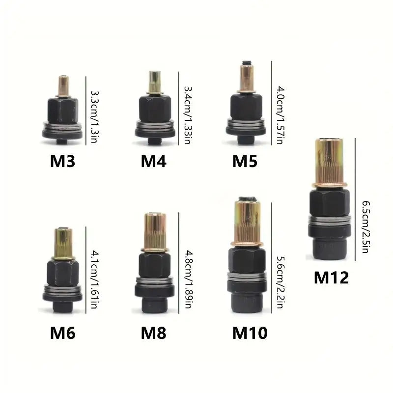 Manual Rivet Nut Tool Kit M3–M12 | 1–7 Piece Set Rivet Nut Tool Kit Nixie