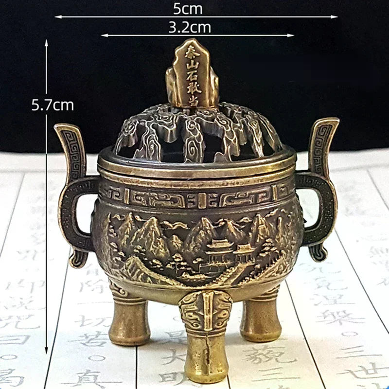 Three-Legged Incense Burner Bowl – Ancient Taishan Stone Style Incense Burner Bowl Nixie