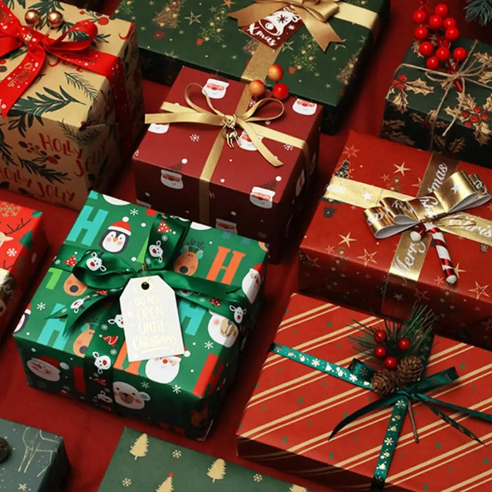 Vintage Christmas Gift Wrapping Paper – Santa & Tree DIY Craft Gift Wrapping Paper Nixie