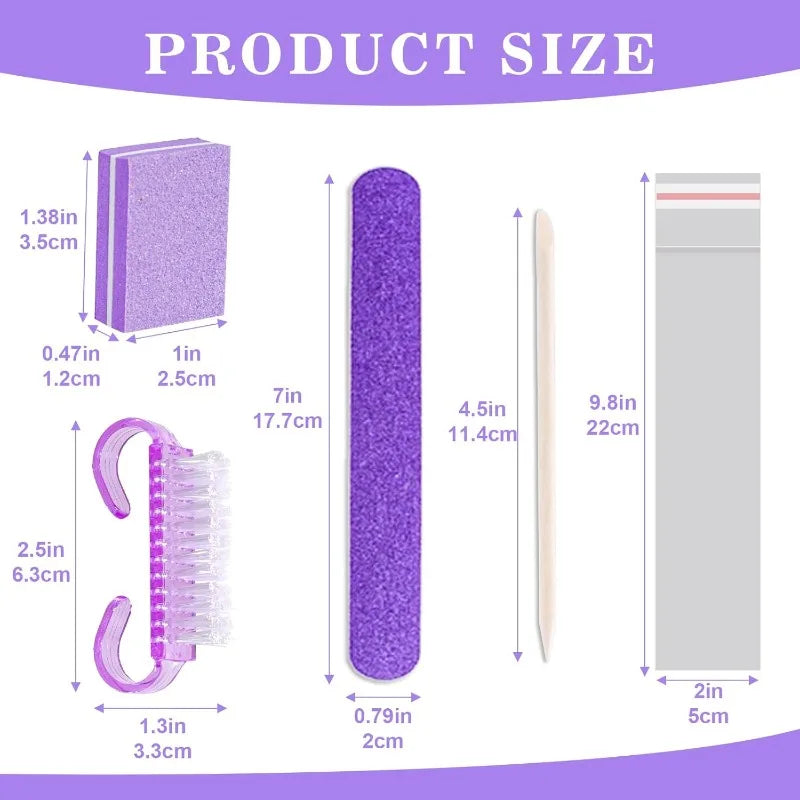 8-Piece Travel Nail Kit – Buffer, File, Brush & Wood Stick Nail Care Kit Nixie