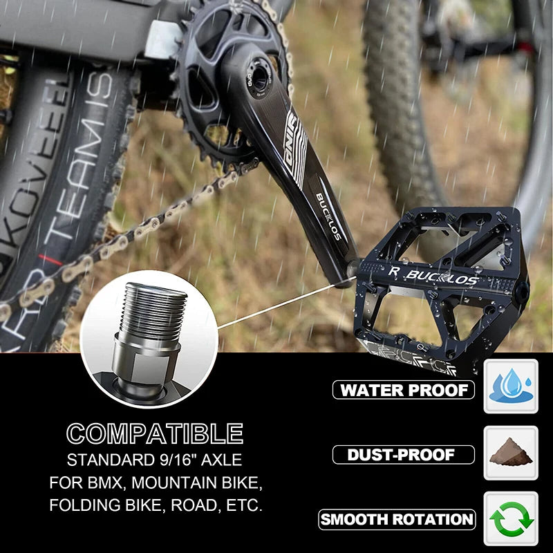 BUCKLOS Ultralight Nylon Flat Bike Pedals | MTB & Road Flat Bike Pedals Nixie