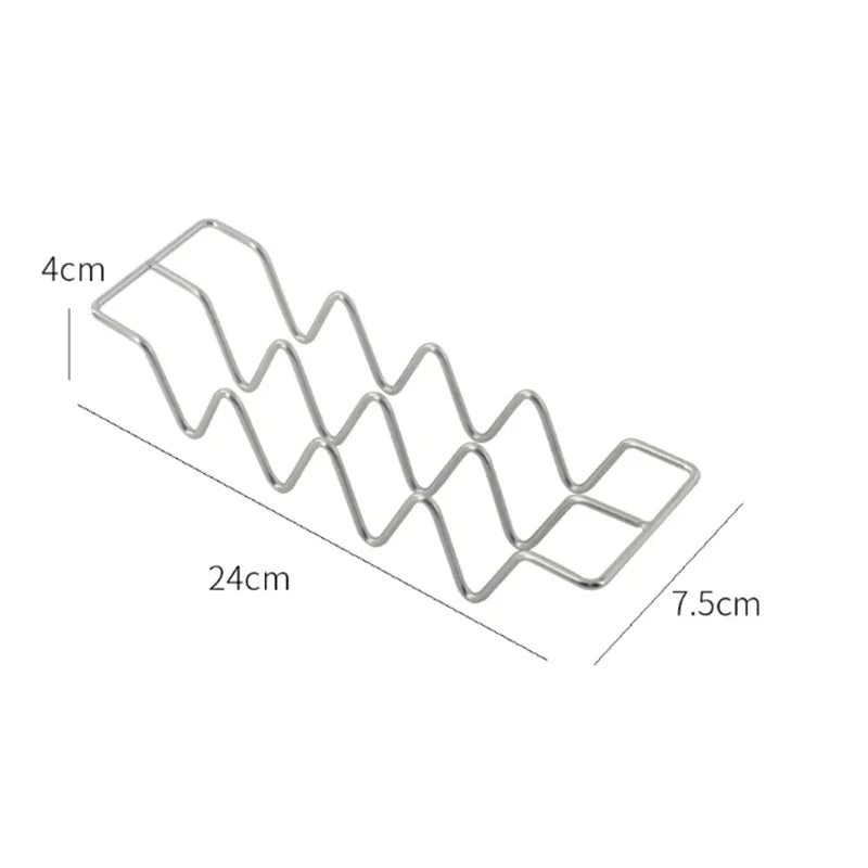 Stainless Steel Taco Holder Rack – Wave Shape Slots