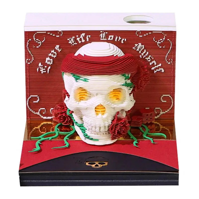2027 Desk Calendar LED Light 3D Tear-Away Paper Carving Art