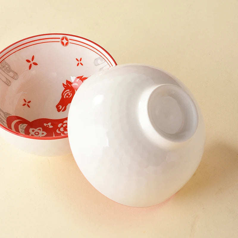 Year of the Horse Ceramic Bowl & Chopsticks Gift Set