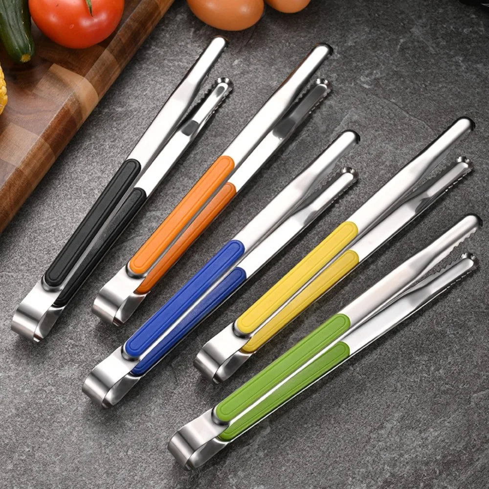 Stainless Steel BBQ Tongs – Non-Slip Heat-Resistant Grill Clip BBQ Grill Tongs Nixie