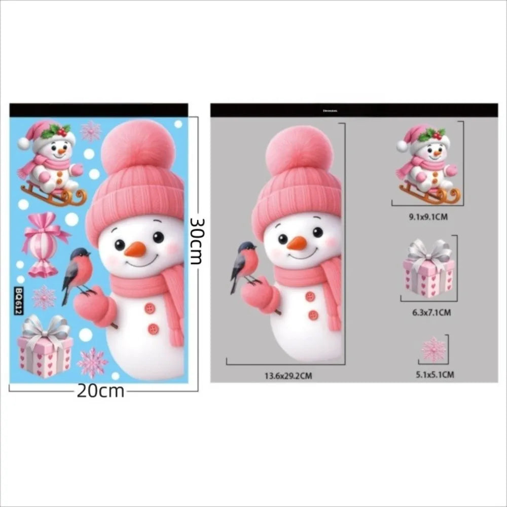 Waterproof PVC Christmas Window Stickers – Santa & Snowflake