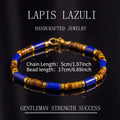 Natural Turquoise & Lapis Lazuli Square Tube Bracelet | Stackable Stone Strand Bracelet Nixie 4