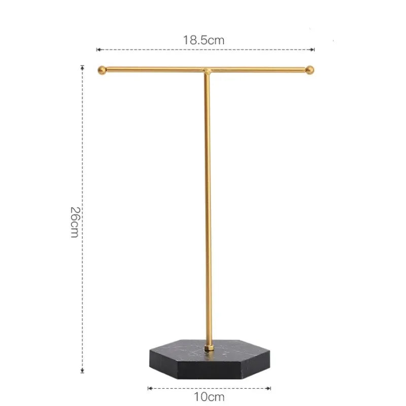 T-Shape Jewelry Display Stand | Minimalist Metal Organizer Jewelry Display Stand Nixie