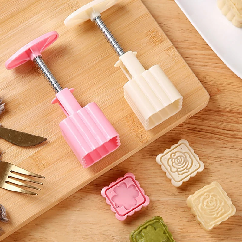 5-Piece Mooncake Mold Set | Hand Press Pastry Baking Stamps Pastry Baking Mold Nixie