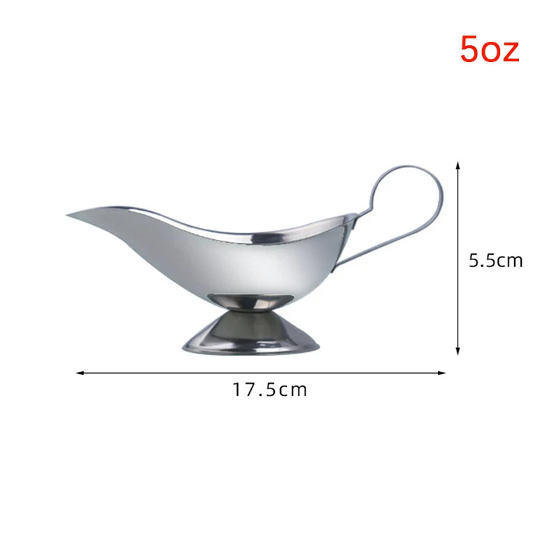 Stainless Steel Dripless Gravy Sauce Boat – 3 oz to 8 oz Gravy Sauce Boat Nixie 5oz