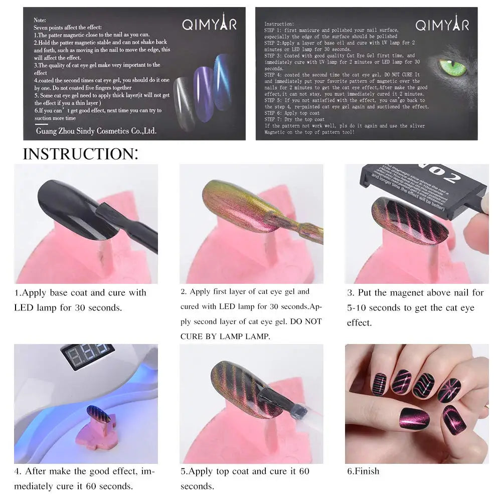 3D Cat Eye Nail Magnets Set – Holographic Magnetic Sheets Nail Art Magnet Nixie