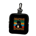 Mini Cat & Dog Print Coin Purse | Zipper Earphone Pouch Bag Mini Coin Purse Nixie Black Cat 1