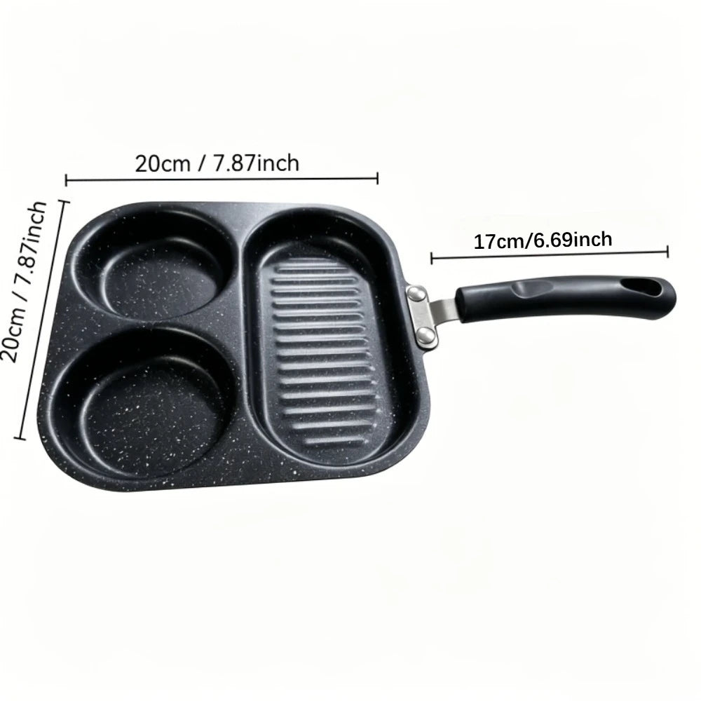 3-in-1 Non-Stick Divided Breakfast Skillet – Egg & Bacon Pan Divided Breakfast Skillet Nixie 1 PC