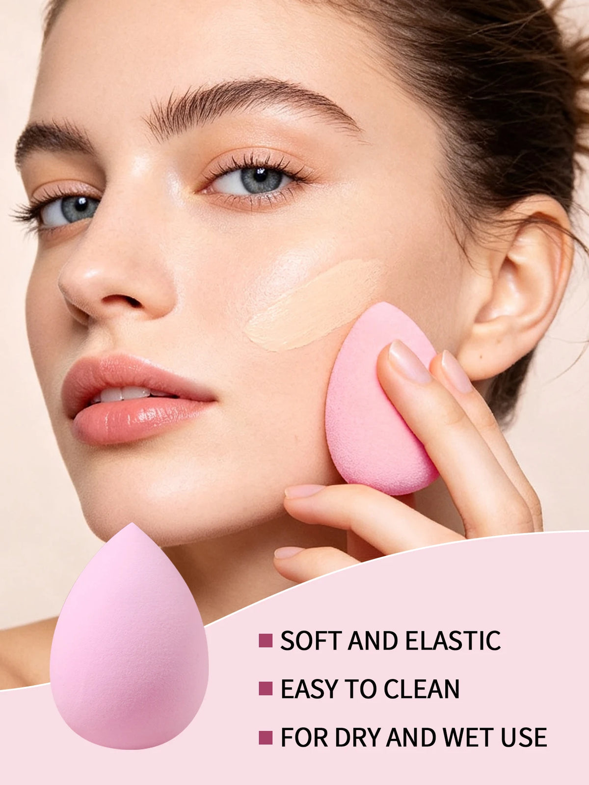 Nixie Makeup Sponge & Reusable Remover Puff Set – 3 Pc Makeup Sponge Set Nixie