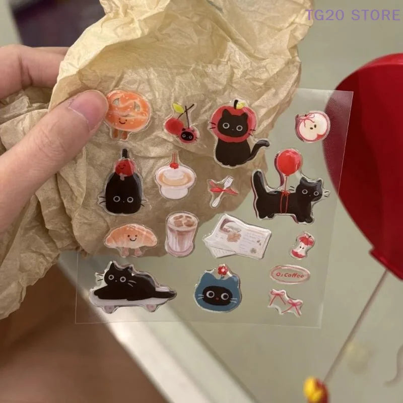 3D Epoxy Resin Black Cat Jelly Stickers – DIY Laptop Decor Decorative Sticker Sheet Nixie