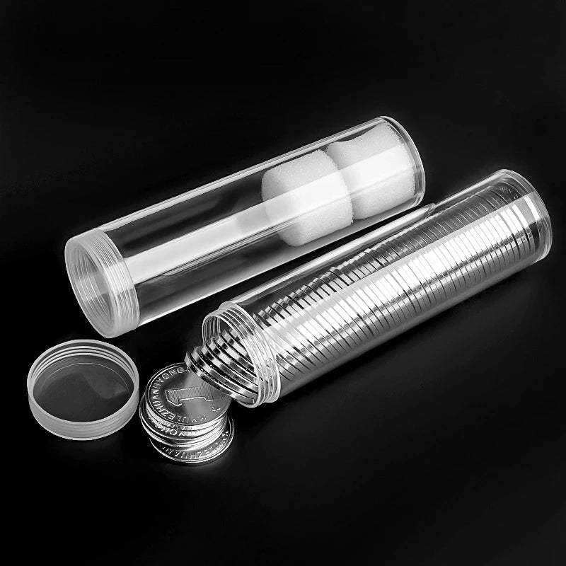 Penny Coin Organizer Tube – Clear High-Capacity Storage Box Coin Storage Tube Nixie