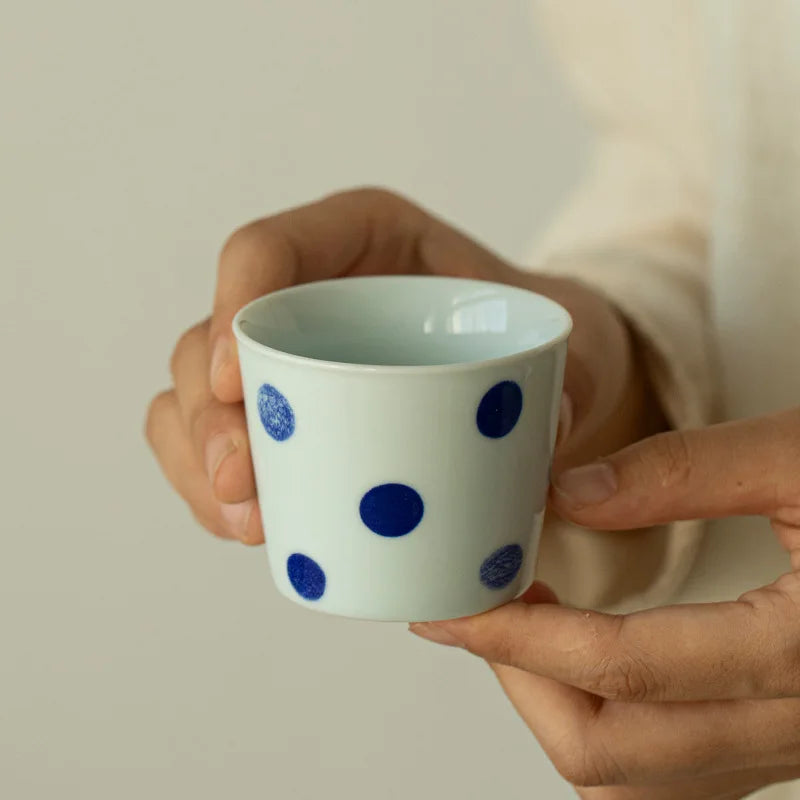 Blue & White Gourd Ceramic Latte Cup | Chinese Style Ceramic Latte Cup Nixie