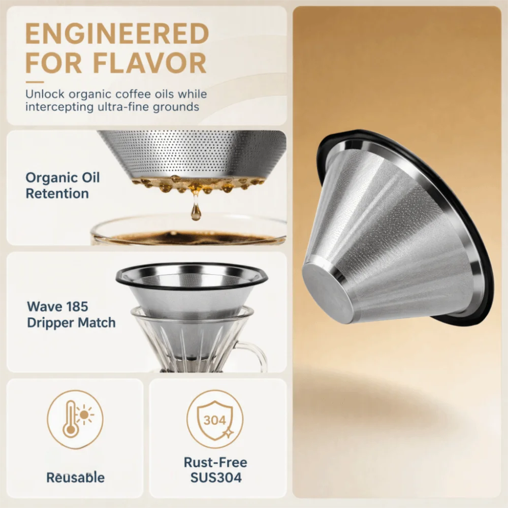 Reusable Stainless Steel Coffee Filter | Ultra Fine Mesh Coffee Filter Nixie