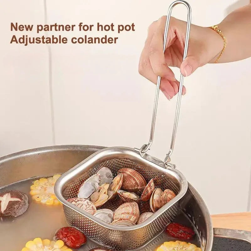 Stainless Steel Hot Pot Skimmer Noodle Strainer Fry Basket Kitchen Strainer Basket Nixie