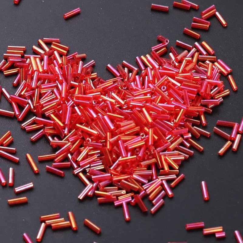 200Pcs Glass Bugle Tube Seed Beads 2x6mm – DIY Jewelry Making Glass Seed Beads Nixie