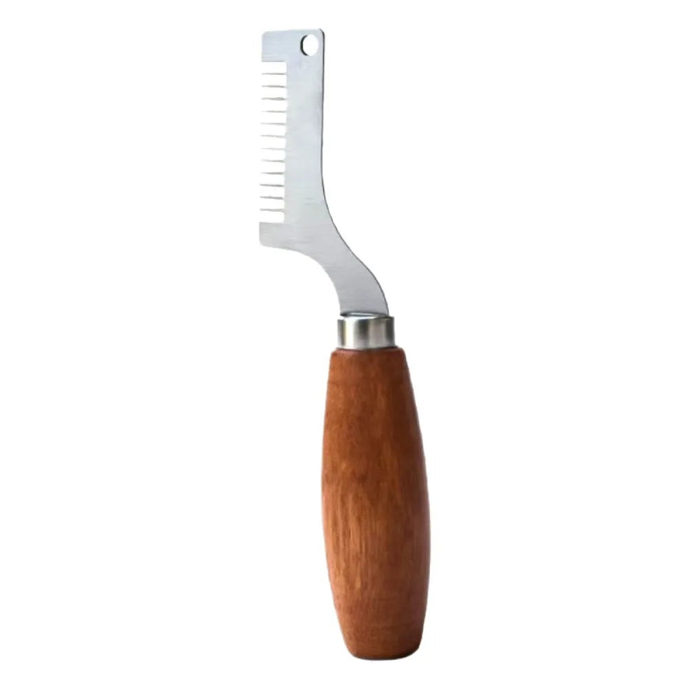 Stainless Steel Scallion & Onion Chopper – Wooden Handle Vegetable Chopper Nixie