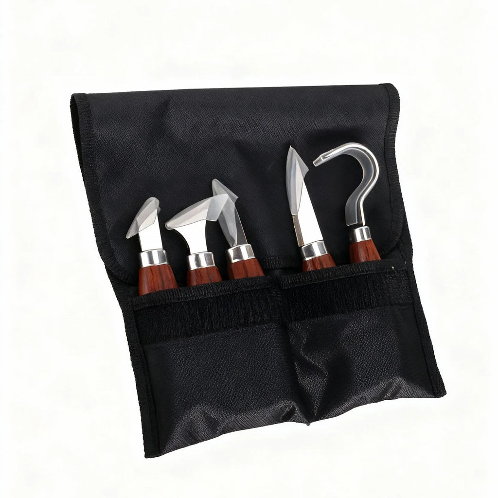 5-Piece Wood Carving Tool Set – Whittling Kit for Beginners Wood Carving Kit Nixie Brown