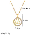 Evil Eye Circle Pendant Necklace – Gold Stainless Steel & Zircon Pendant Necklace Nixie XL2606-226