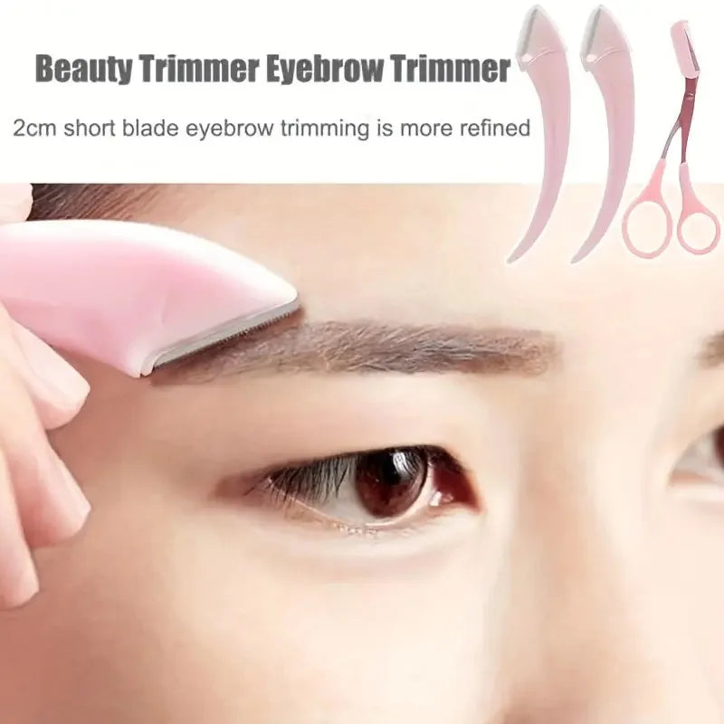 Eyebrow Trimmer Set – Curved Razor, Scissors & Comb | Nixie