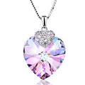Women's Heart CZ Crystal Pendant Necklace – Bridal Wedding Gift Crystal Pendant Necklace Nixie AB