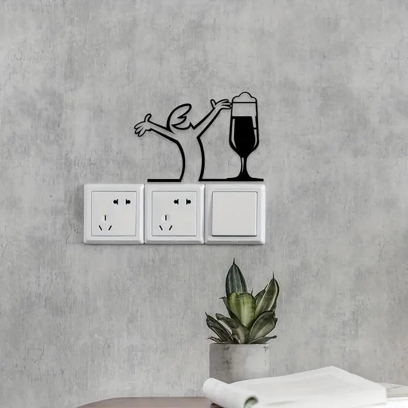 Line Figure Modern Metal Wall Art Poster – Easy Hang Decor Metal Wall Art Nixie