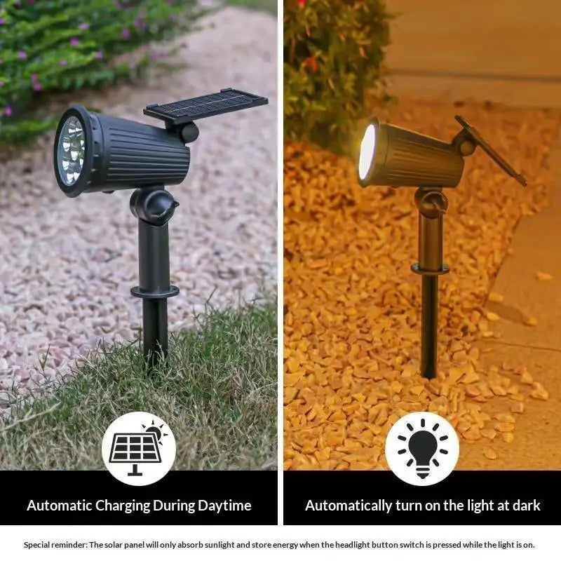 Solar Garden Spotlights RGB IP65 Waterproof Adjustable Landscape
