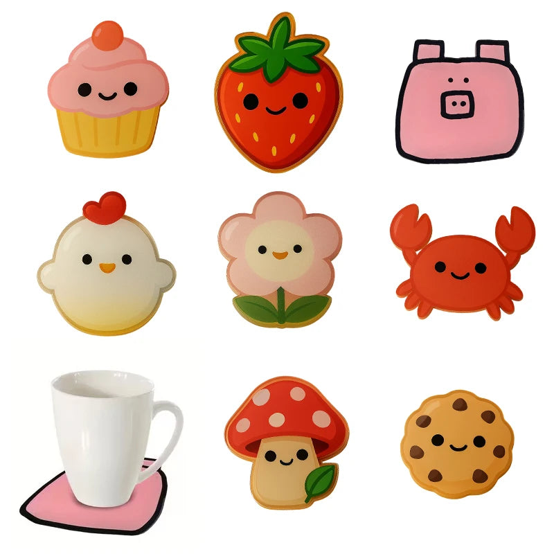 Cute Cartoon Acrylic Coaster | Heat-Resistant Table Protector Acrylic Coaster Nixie