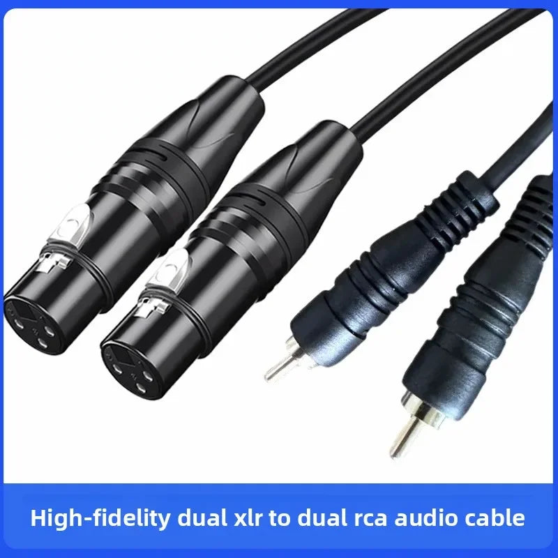 Dual XLR Female to Dual RCA Male Audio Cable | Mixer & Amp Audio Cable Nixie