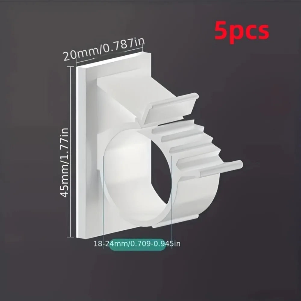 5PCS No-Drill Self-Adhesive Pipe Clips for Wire & Pipe Fixing