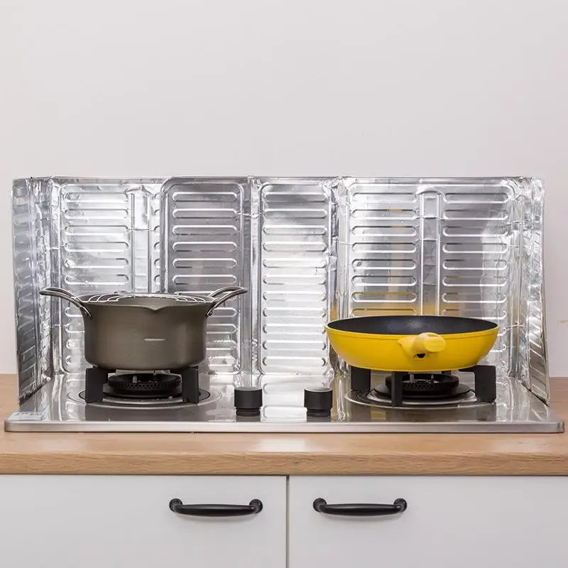 Foldable Aluminum Foil Oil Splatter Guard for Stove – 4 Panel Stove Splatter Guard Nixie