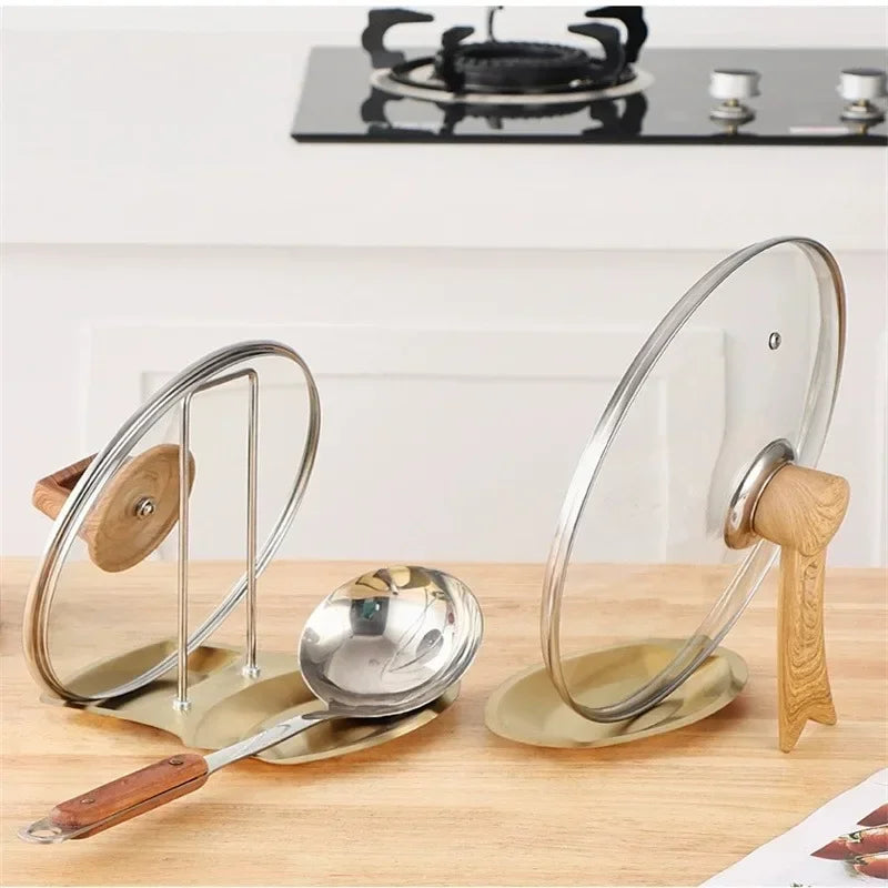 Stainless Steel Pot Lid & Spoon Holder Drain Rack Kitchen Kitchen Lid Rack Nixie