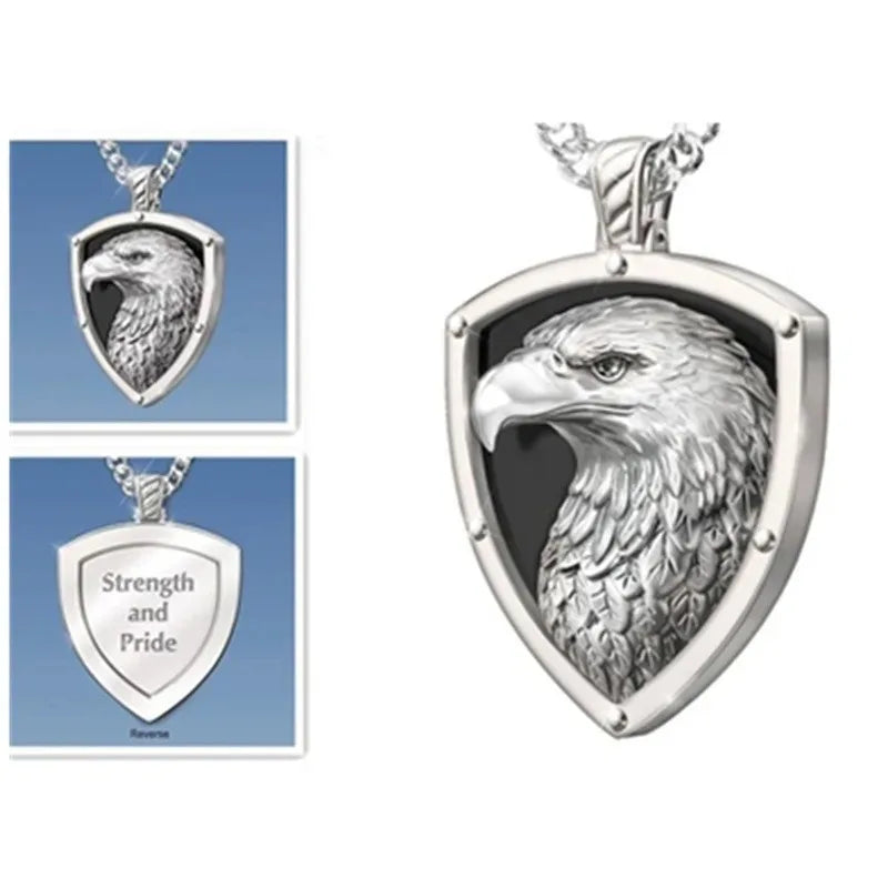 Vintage Gothic Egyptian Horus Eagle Pendant Necklace for Men Pendant Necklace Nixie