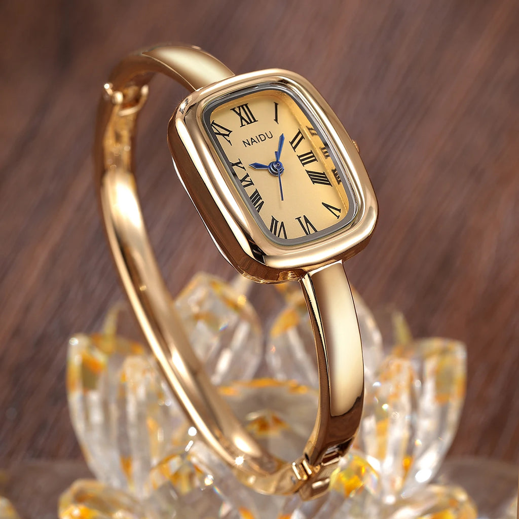 Women's Casual Roman Numeral Quartz Watch | Alloy Band Women's Quartz Watch Nixie