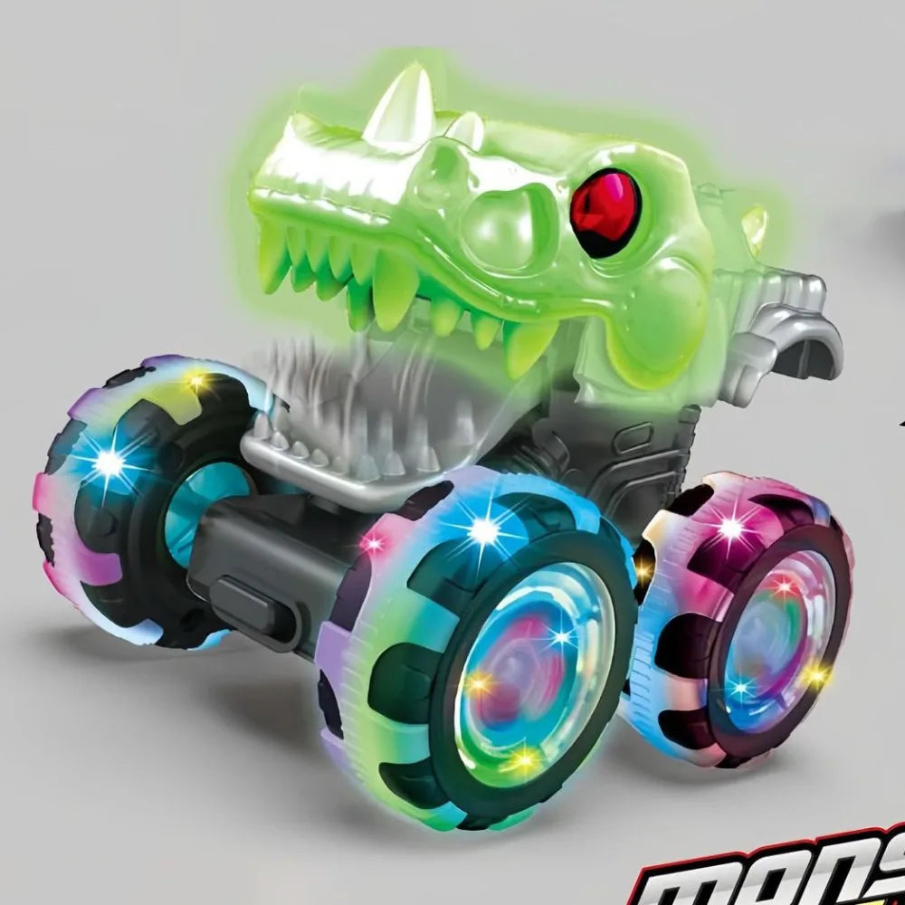 Monster Truck Pull Back Toy with Lights – Kids Gift Ages 4–12 Pull Back Toy Truck Nixie Dinosaur