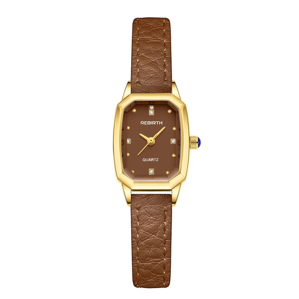 Naidu Women's Quartz Watch – Leather Strap & Roman Numerals Women's Quartz Watch Nixie Brown