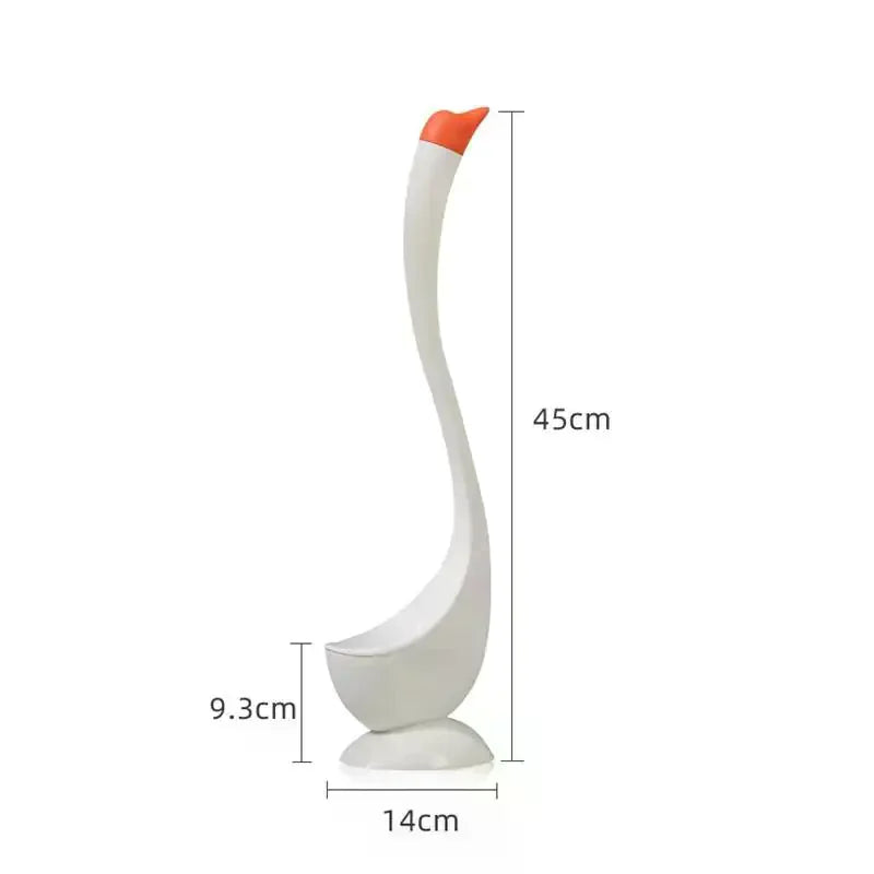 Swan Shape Toilet Brush with Long Handle & Holder