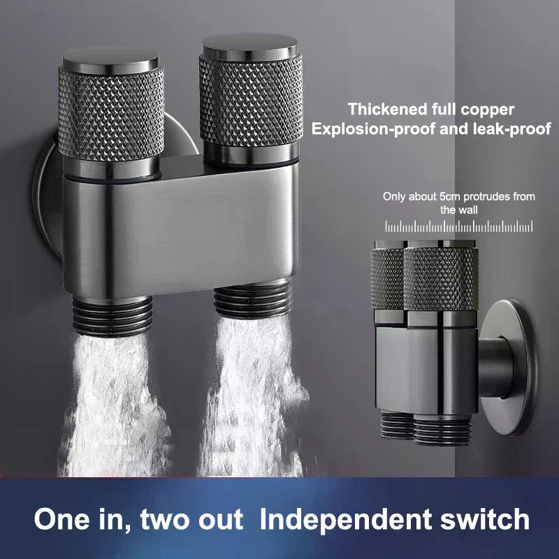 Stainless Steel 1-Inlet 2-Outlet Water Diverter Corner Valve Water Diverter Valve Nixie