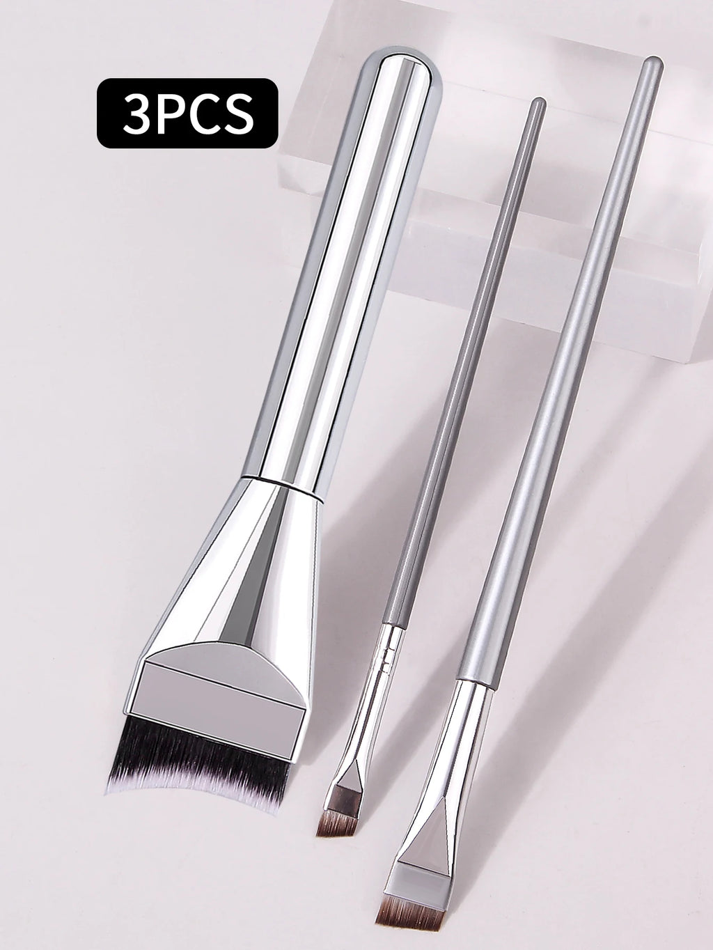 3-Piece Makeup Brush Set – Foundation, Mask & Eyeliner Brushes Makeup Brush Set Nixie Other