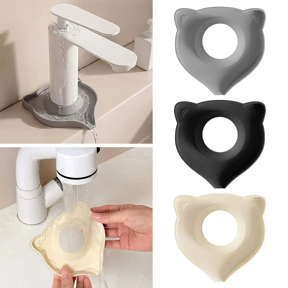 Cat-Shaped Silicone Drain Mat – Faucet Drip Tray for Sink Silicone Drain Mat Nixie