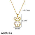 Luxury Bear Tie Pendant Necklace – Gold Stainless Steel Choker Pendant Necklace Nixie XL2606-840