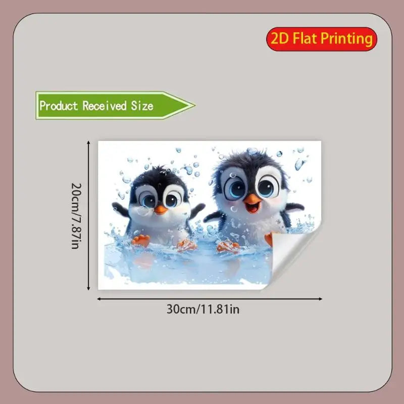 Penguin Toilet Lid Sticker – Waterproof Self-Adhesive PVC Decal Bathroom Decal Sticker Nixie