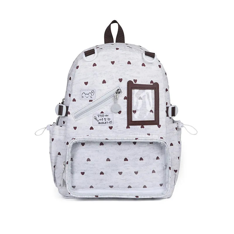 Heart-Shaped Backpack for Girls | Korean Style School Bag