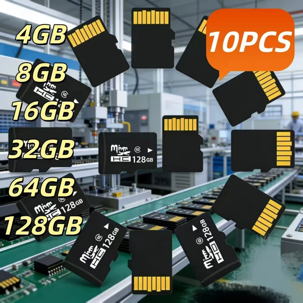 10PCS Class 10 Micro SD TF Flash Memory Cards 2GB–256GB Flash Memory Card Nixie